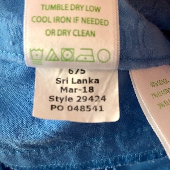 Lilly Pulitzer Kelly Textured Skinny Ankle Pants Light Blue Size 2 Flawed - Picture 6 of 7